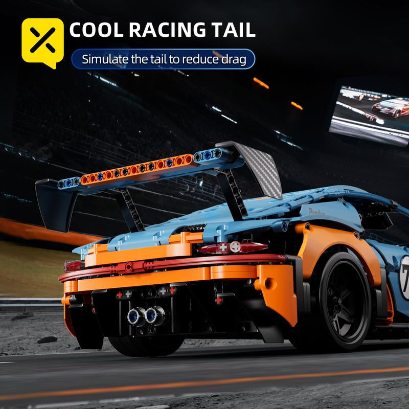 【1:10 】 Creative Gifts 1611Pcs+Colorful 911 Building Blocks Assembled Racing Car Educational Toy Car Assembled Model Gift