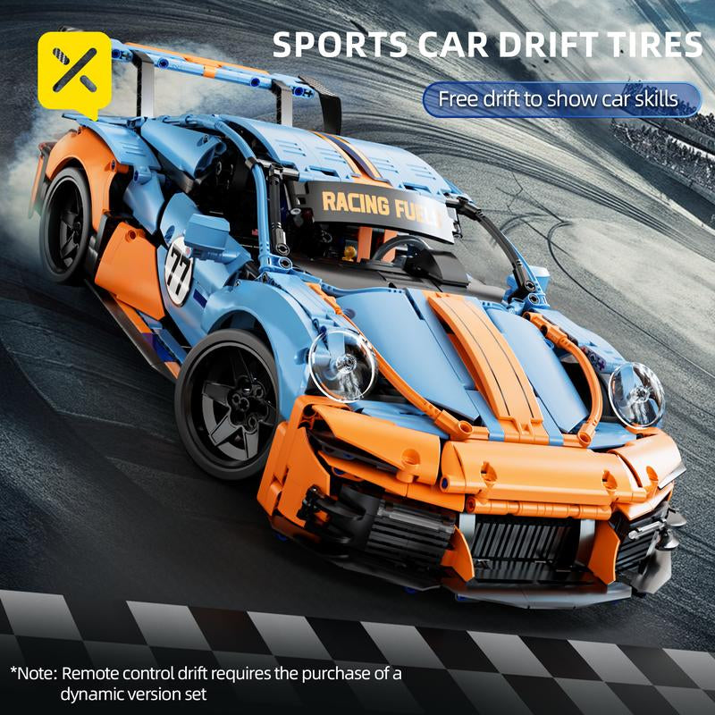 【1:10 】 Creative Gifts 1611Pcs+Colorful 911 Building Blocks Assembled Racing Car Educational Toy Car Assembled Model Gift