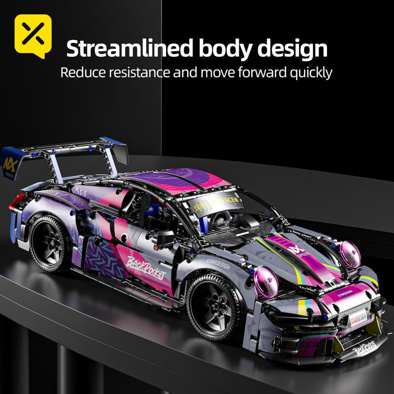 【1:10 】 Creative Gifts 1611Pcs+Colorful 911 Building Blocks Assembled Racing Car Educational Toy Car Assembled Model Gift