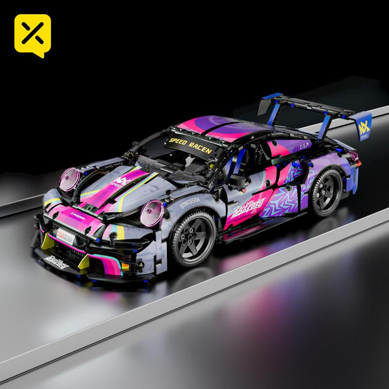 【1:10 】 Creative Gifts 1611Pcs+Colorful 911 Building Blocks Assembled Racing Car Educational Toy Car Assembled Model Gift