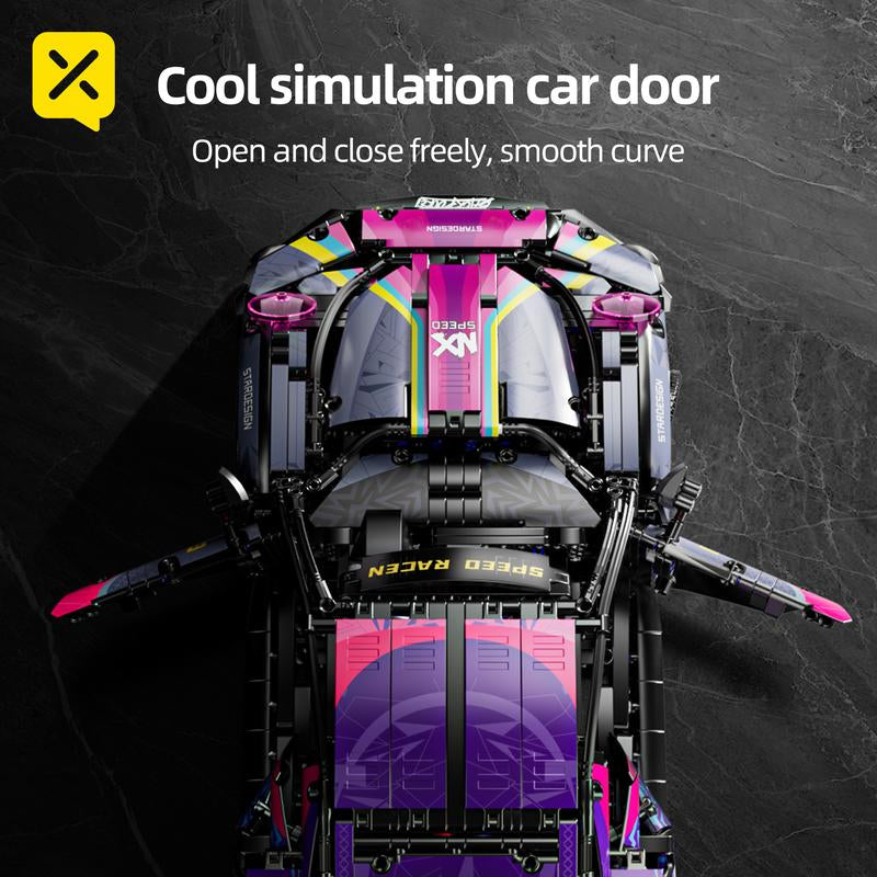 【1:10 】 Creative Gifts 1611Pcs+Colorful 911 Building Blocks Assembled Racing Car Educational Toy Car Assembled Model Gift